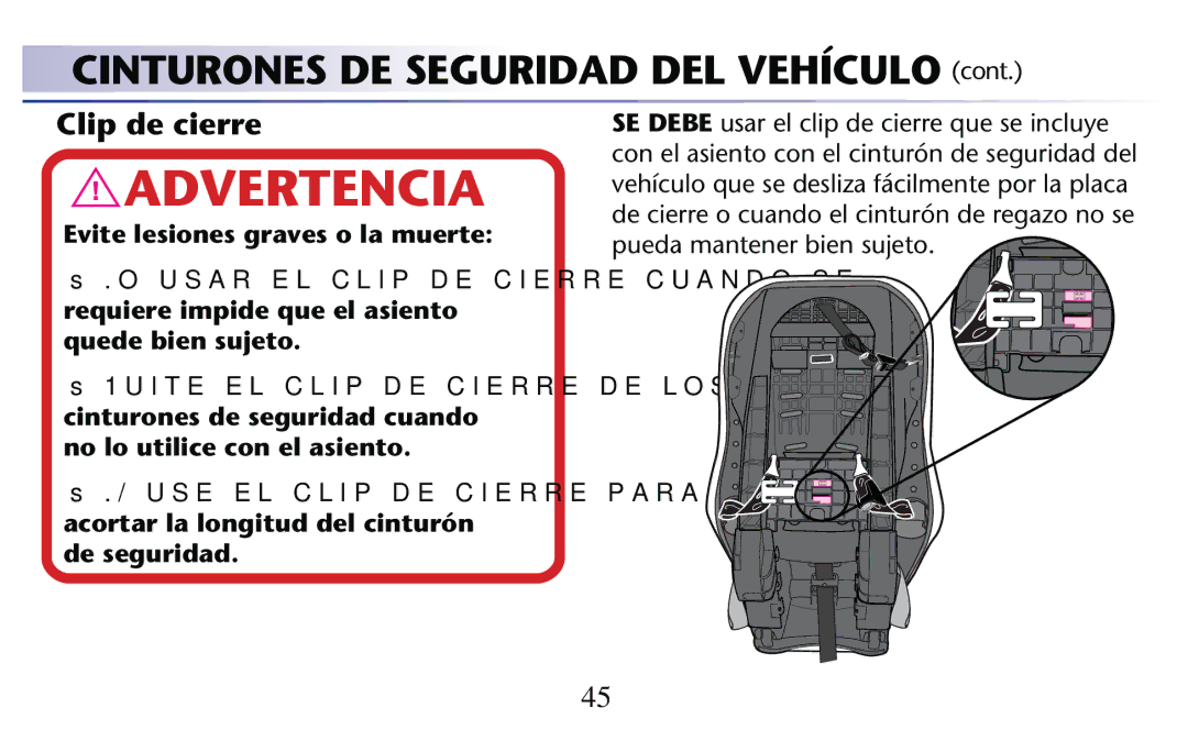 Graco PD156938D owner manual Clip de cierre 