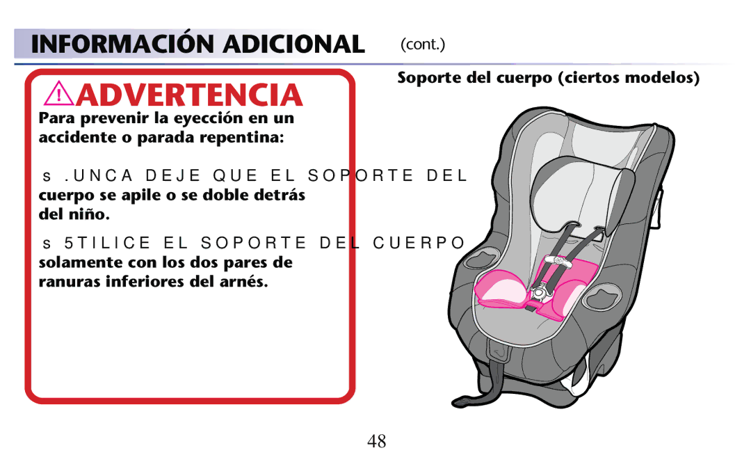 Graco PD156938D owner manual Información Adicional CONT 