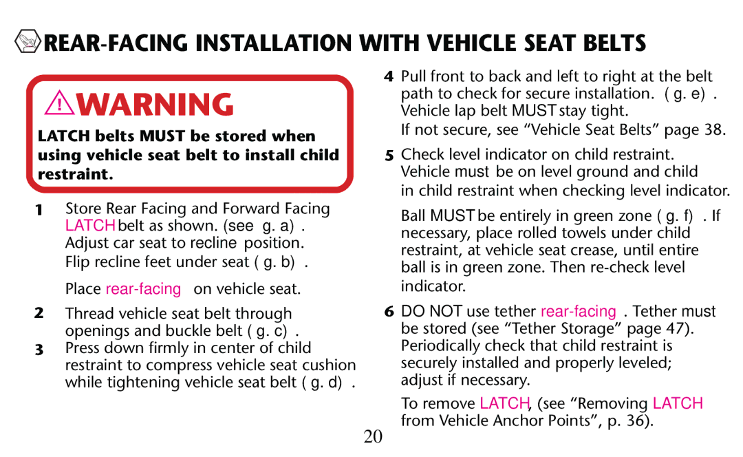 Graco PD156938D owner manual 4HREAD Vehicle Seathbelt Through, Openings and Buckleabelt ﬁg. c 