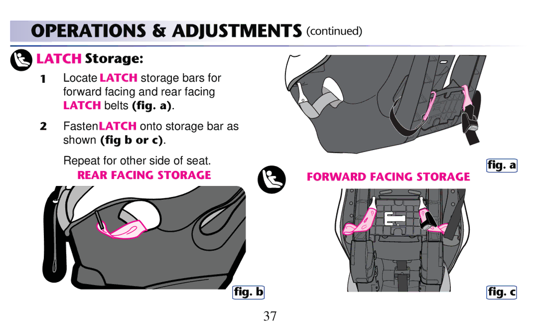 Graco PD156938D owner manual Rear Facing Storage 