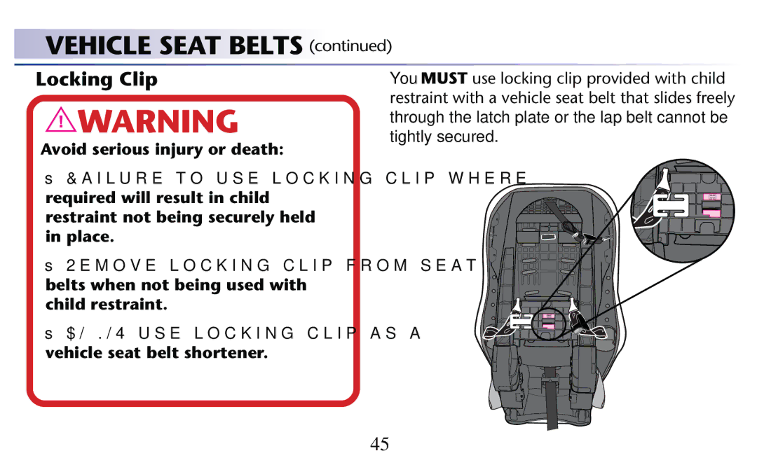 Graco PD156938D owner manual Locking Clip 