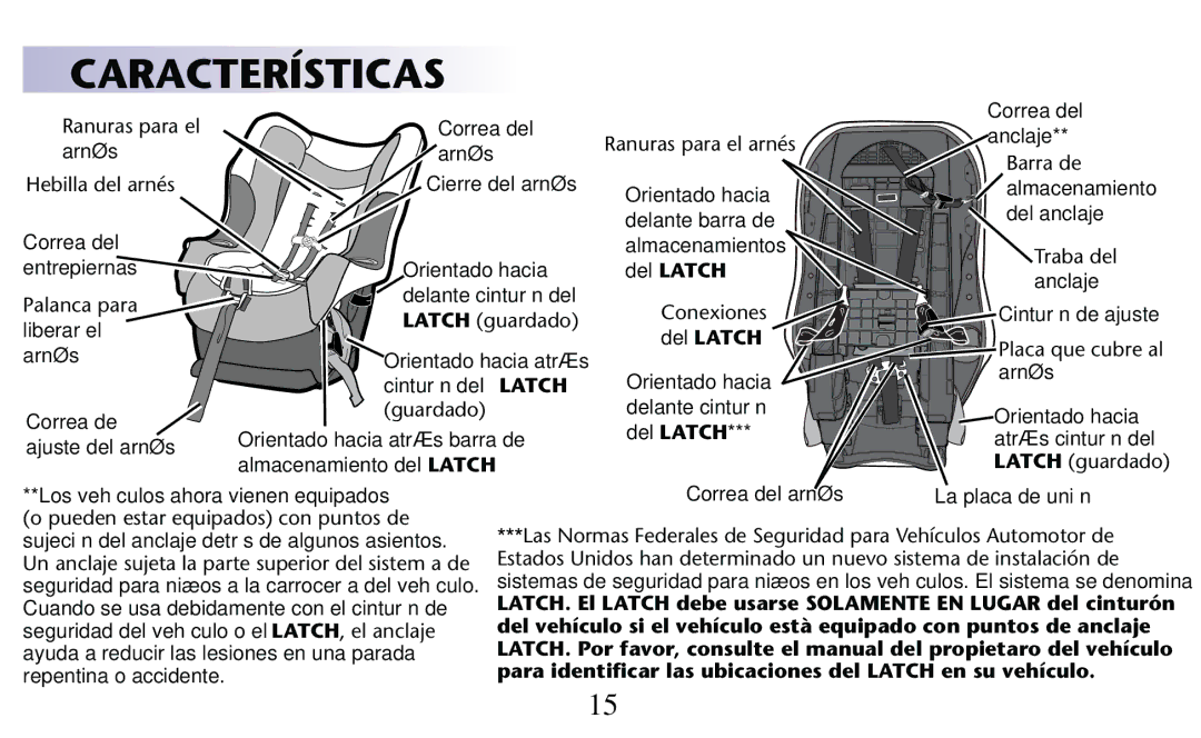 Graco PD156938D owner manual Características, Ebillaidellarnïs 