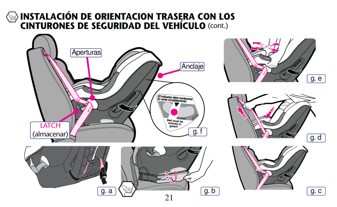 Graco PD156938D owner manual Aperturas Anclaje ﬁg. e ﬁg. f, ﬁg. a ﬁg. b 