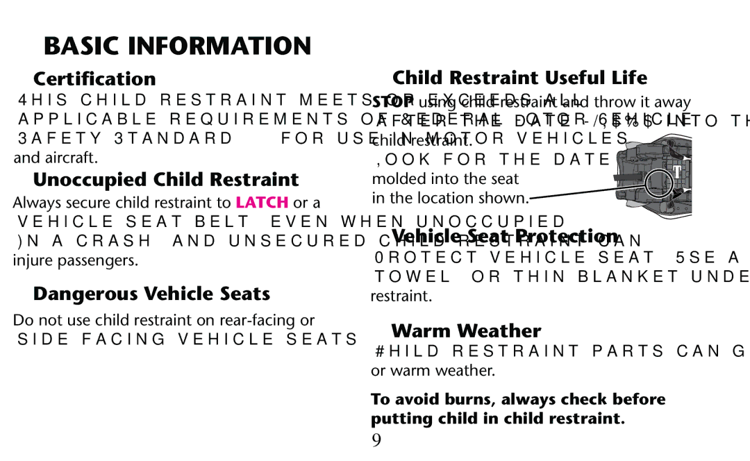 Graco PD156938D owner manual Basic Information 