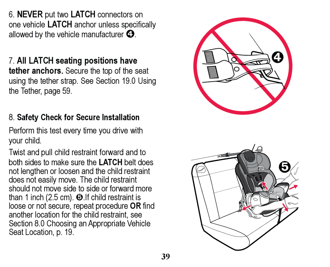 Graco PD158114A manual 6DIHW\&KHFNIRU6HFXUH,QVWDOODWLRQ, 3HUIRUPWKLVWHVWHYHU\WLPH\RXGULYHZLWK \RXUFKLOG 