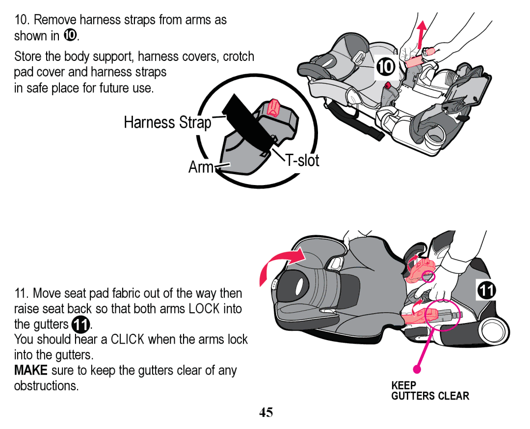 Graco PD158114A manual Revwuxfwlrqv, 5HPRYHKDUQHVVVWUDSVIURPDUPVDV VKRZQLQ¢ 