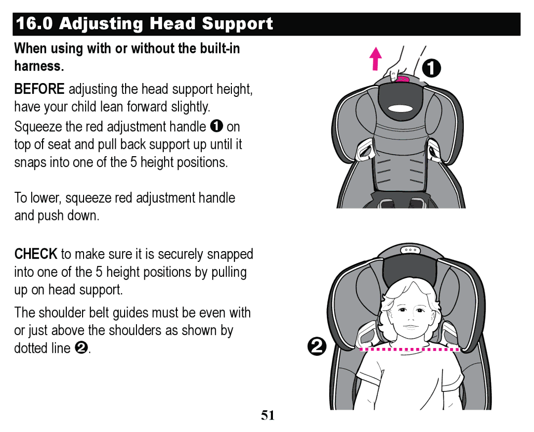 Graco PD158114A manual $GMXVWLQJ+HDG6XSSRUW, Kdyh\RxuFklogOhdqIruzdugVoljkwo\ 