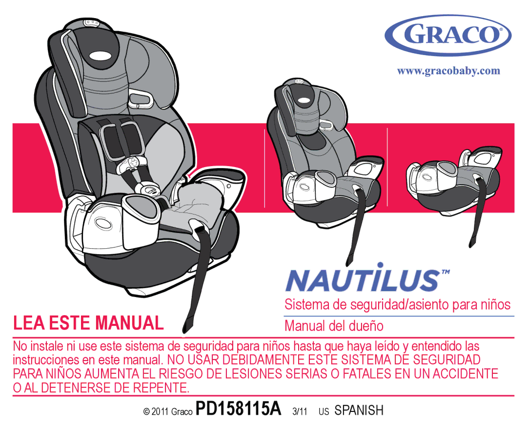 Graco PD158114A manual ‹*UDFR3$8663$1,6+ 