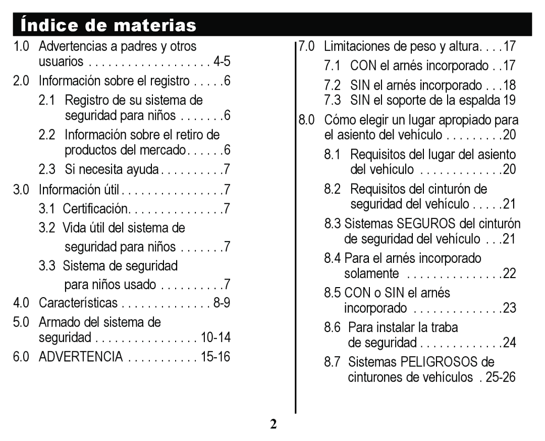 Graco PD158114A manual ÌQGLFHGH Dwhuldv,  $GyhuwhqfldvDSdguhv\Rwurv,  9LGD~WLOGHOVLVWHPDGH 