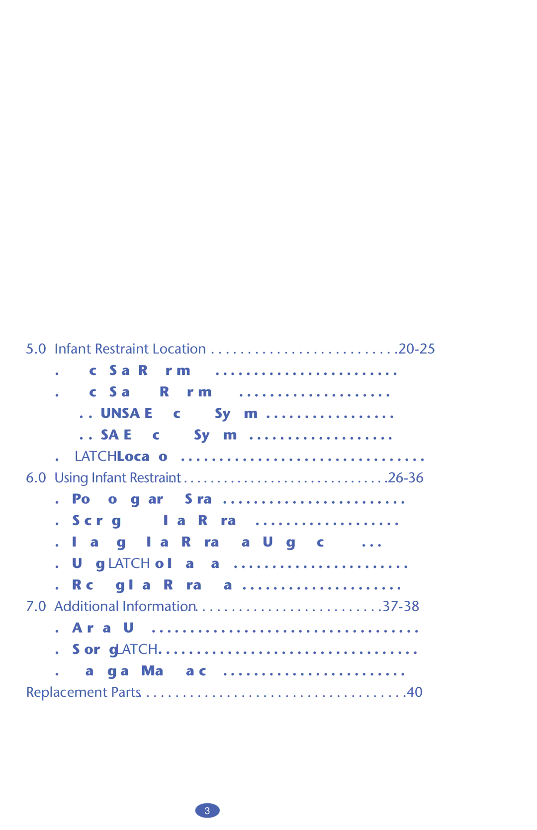 Graco PD159939A owner manual Infant Restraint Location, Using Infant Restraint, Additional Information, Replacement Parts 