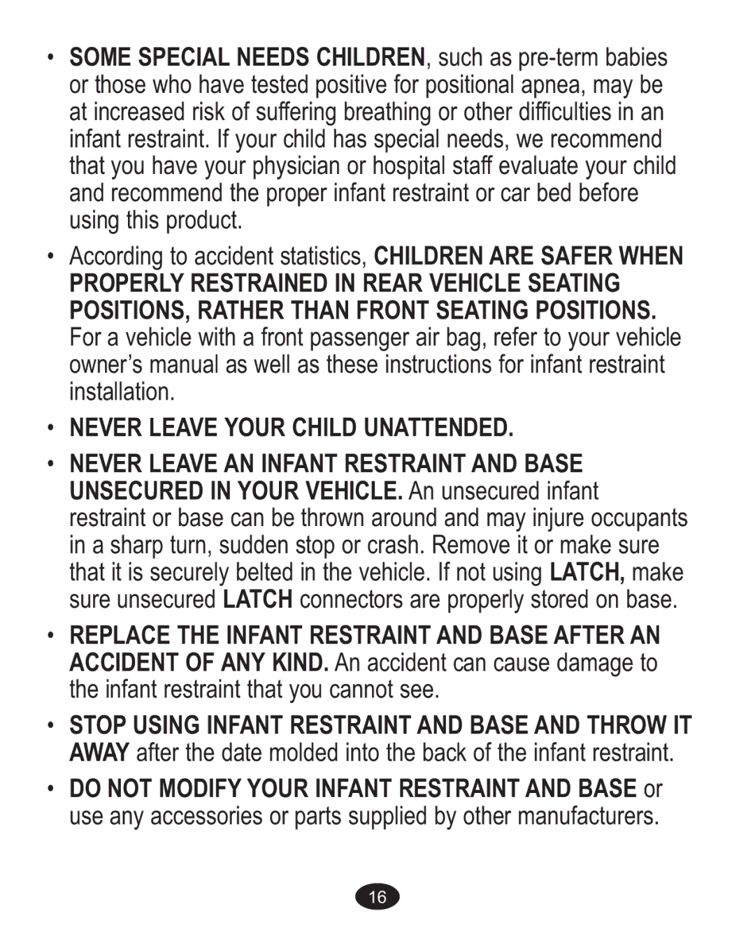 Graco PD159939A owner manual Never Leave Your Child Unattended 