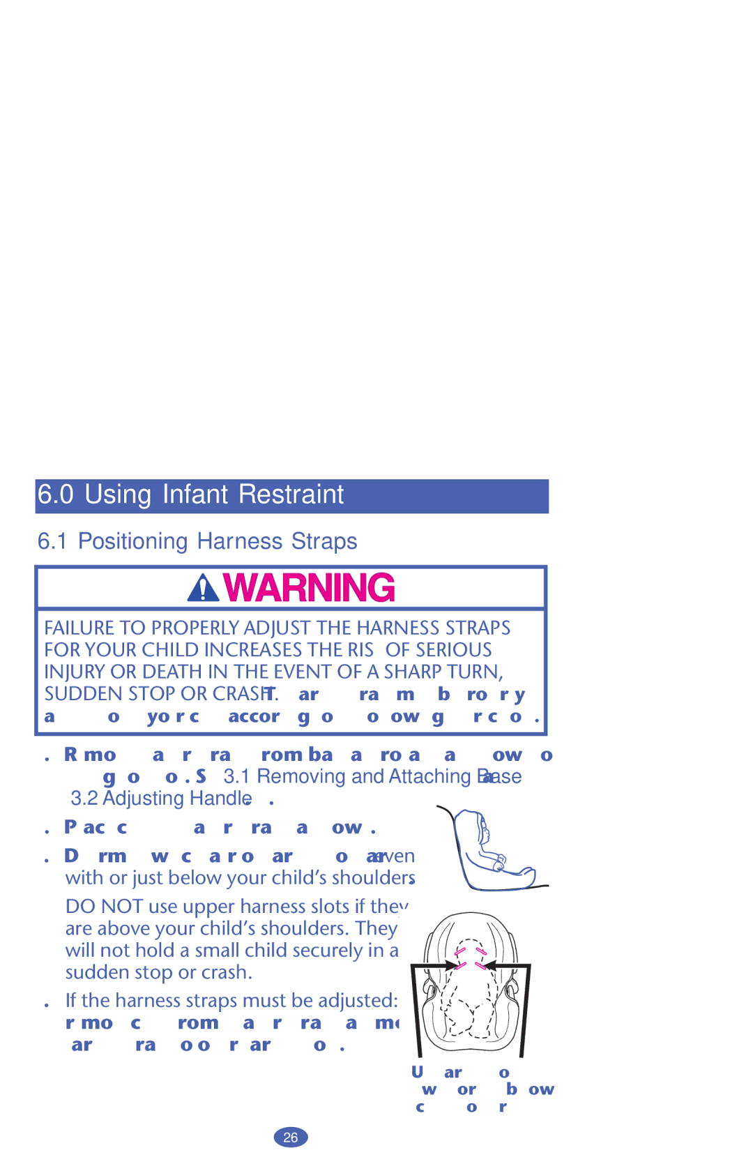 Graco PD159939A owner manual Using Infant Restraint, Positioning Harness Straps 