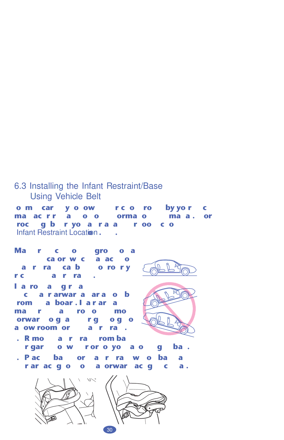 Graco PD159939A owner manual ➋ ➌, Installing the Infant Restraint/Base Using Vehicle Belt 