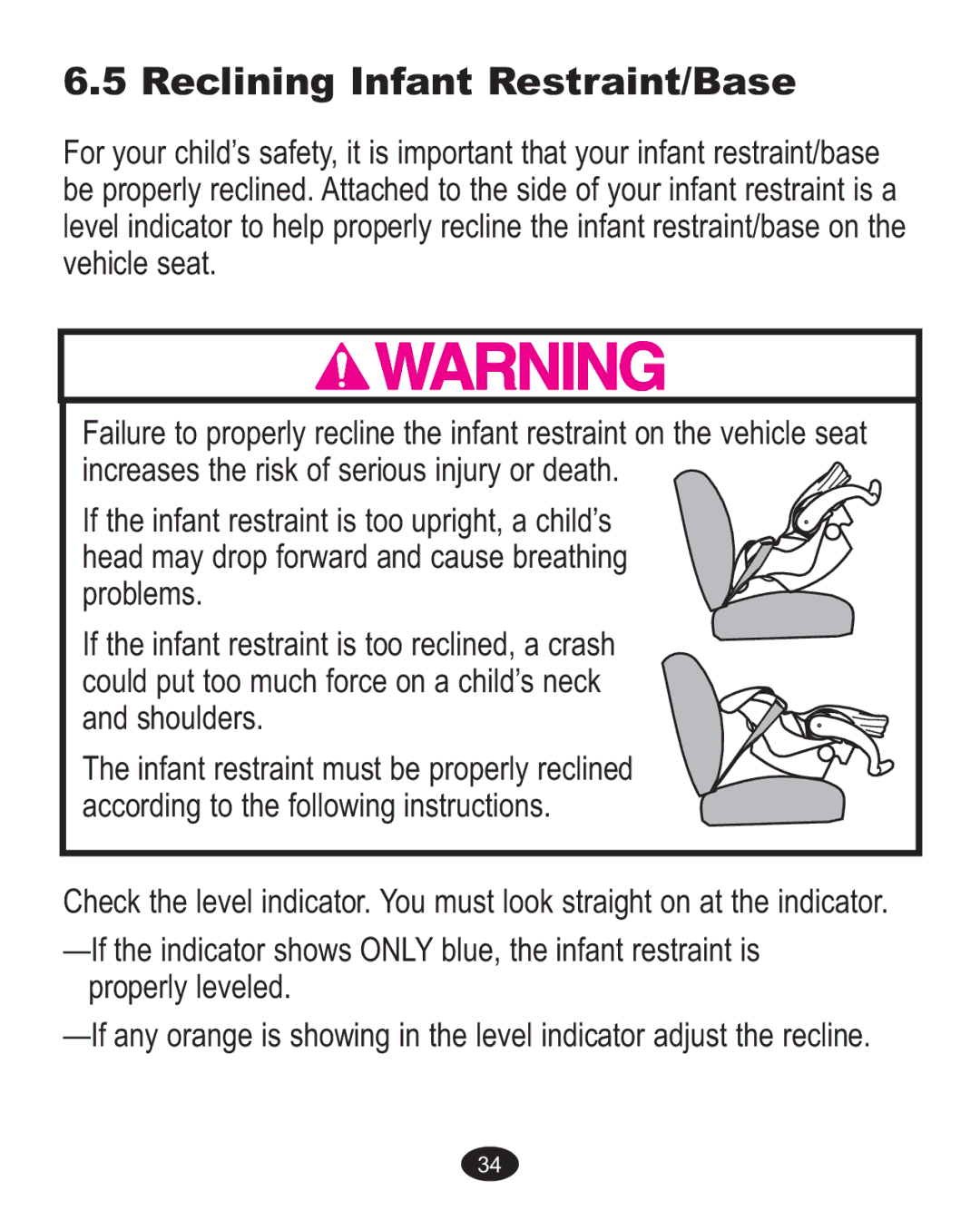 Graco PD159939A owner manual Reclining Infant Restraint/Base 