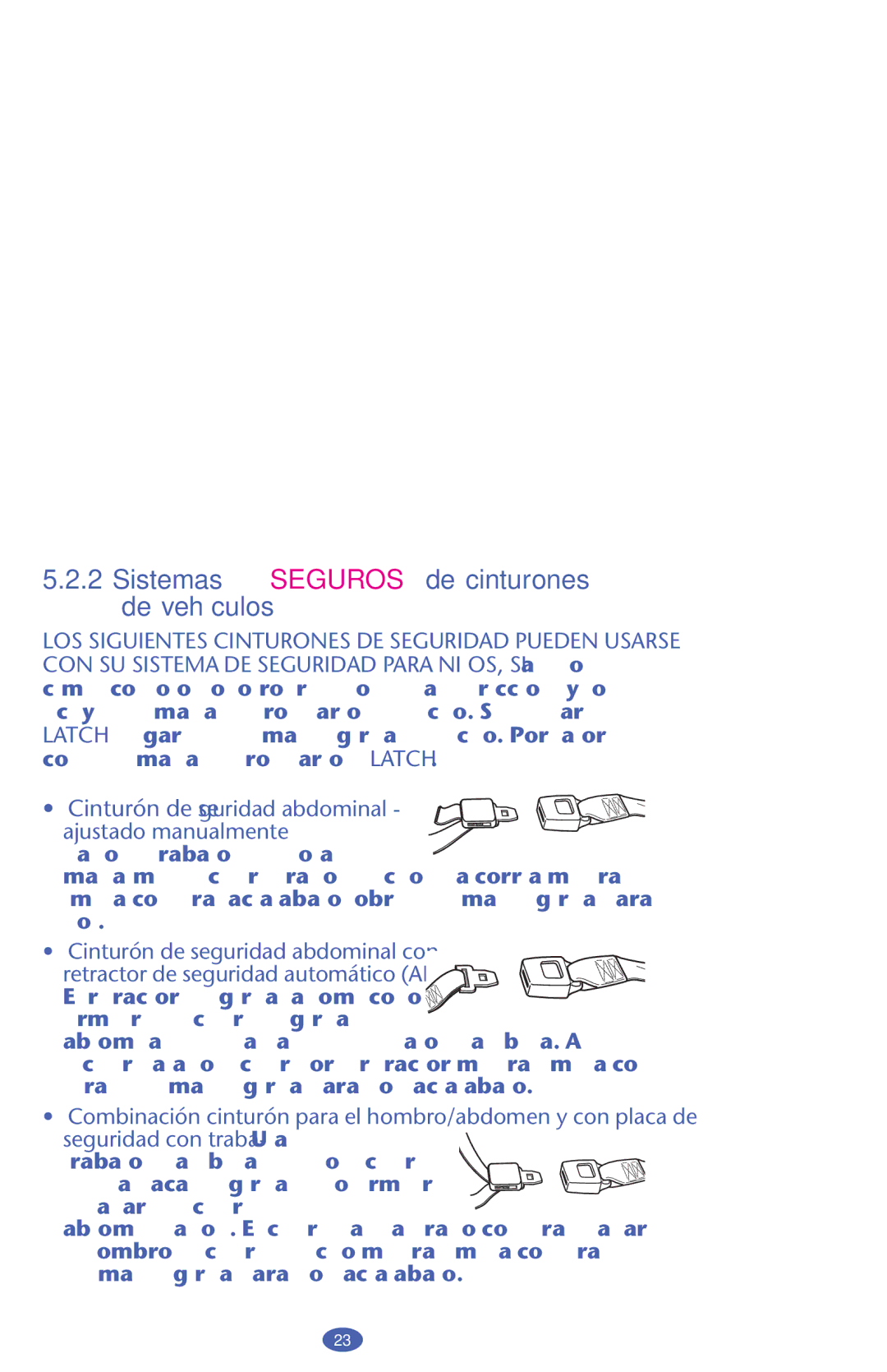 Graco PD159939A owner manual Sistemas Seguros de cinturones de vehículos 