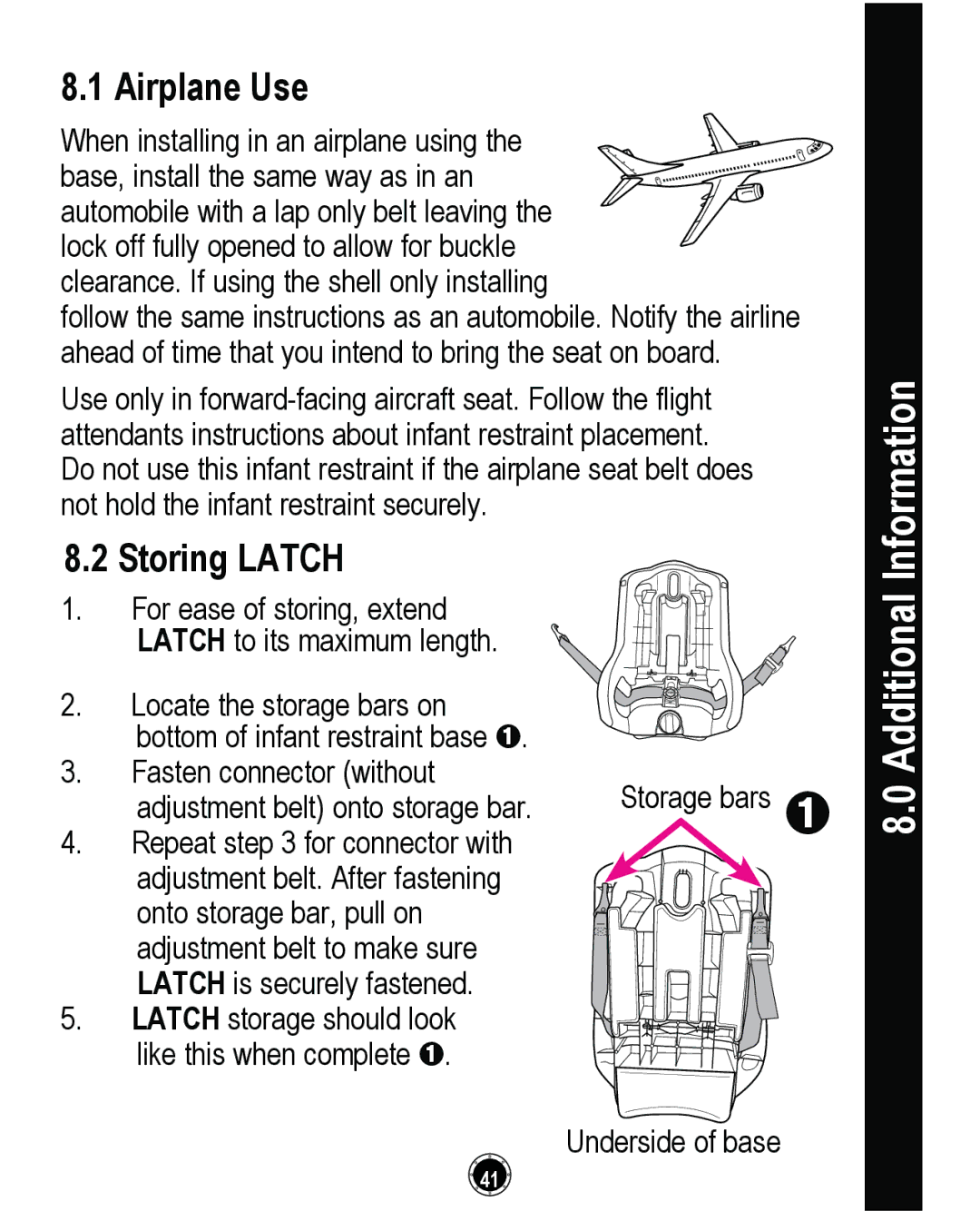 Graco PD161906A owner manual $LUSODQH8VH, 6WRULQJ/$7&+, QrwKrogWkhLqidqwUhvwudlqwVhfxuho\ 