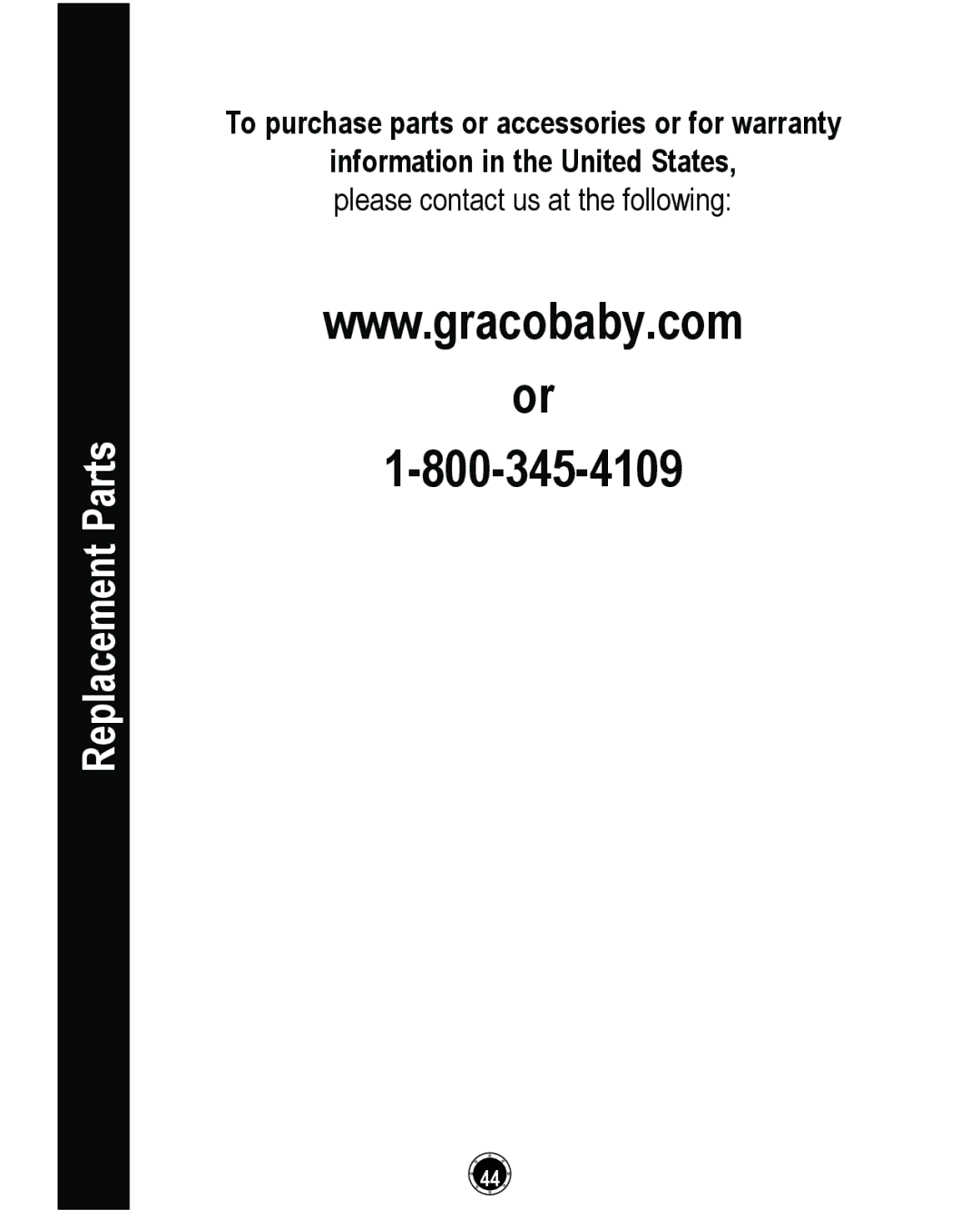 Graco PD161906A owner manual 5HSODFHPHQW3DUWV, SohdvhFrqwdfwXvDwWkhIroorzlqj 