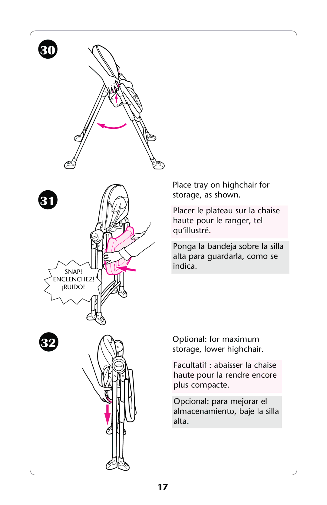 Graco PD162117C manual Snap Enclenchez ¡RUIDO 