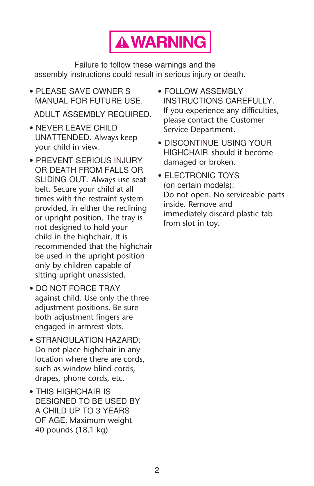 Graco PD162118B manual Adult Assembly Required 