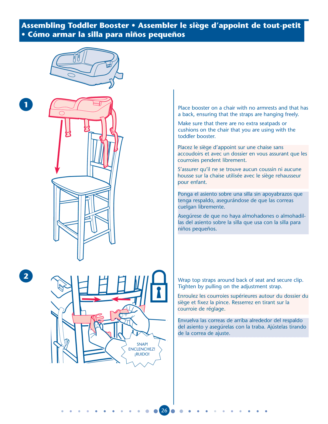 Graco PD162121A manual Snap Enclenchez ¡RUIDO 