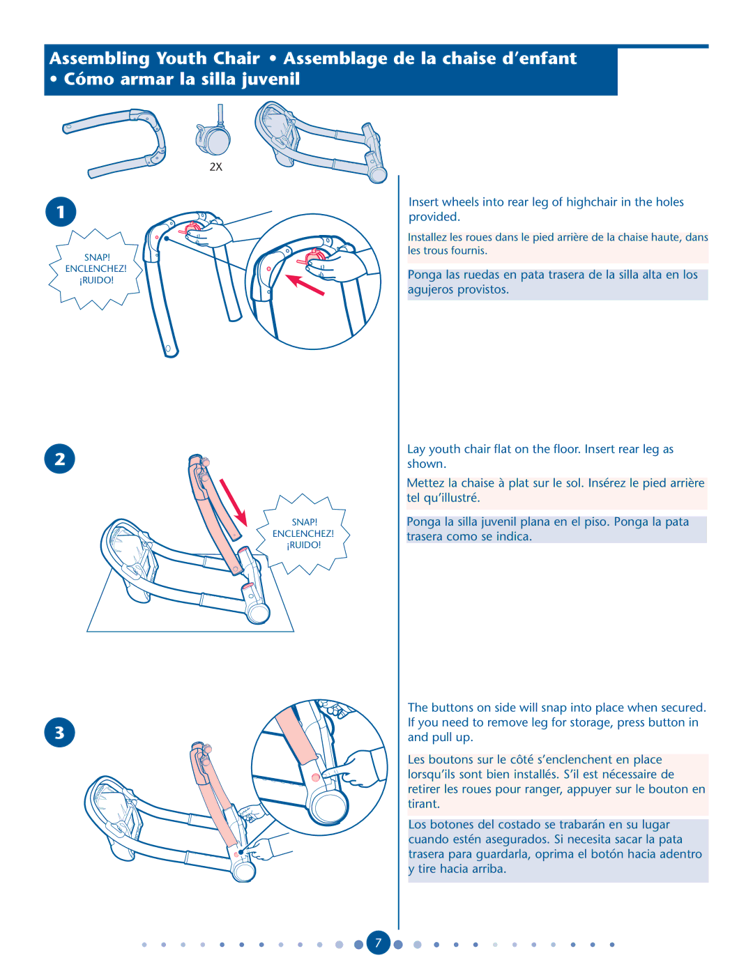 Graco PD162121A manual Snap Enclenchez ¡RUIDO 