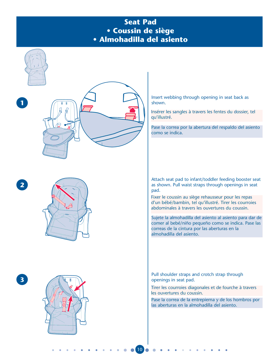 Graco PD162122A manual Seat Pad Coussin de siège Almohadilla del asiento 