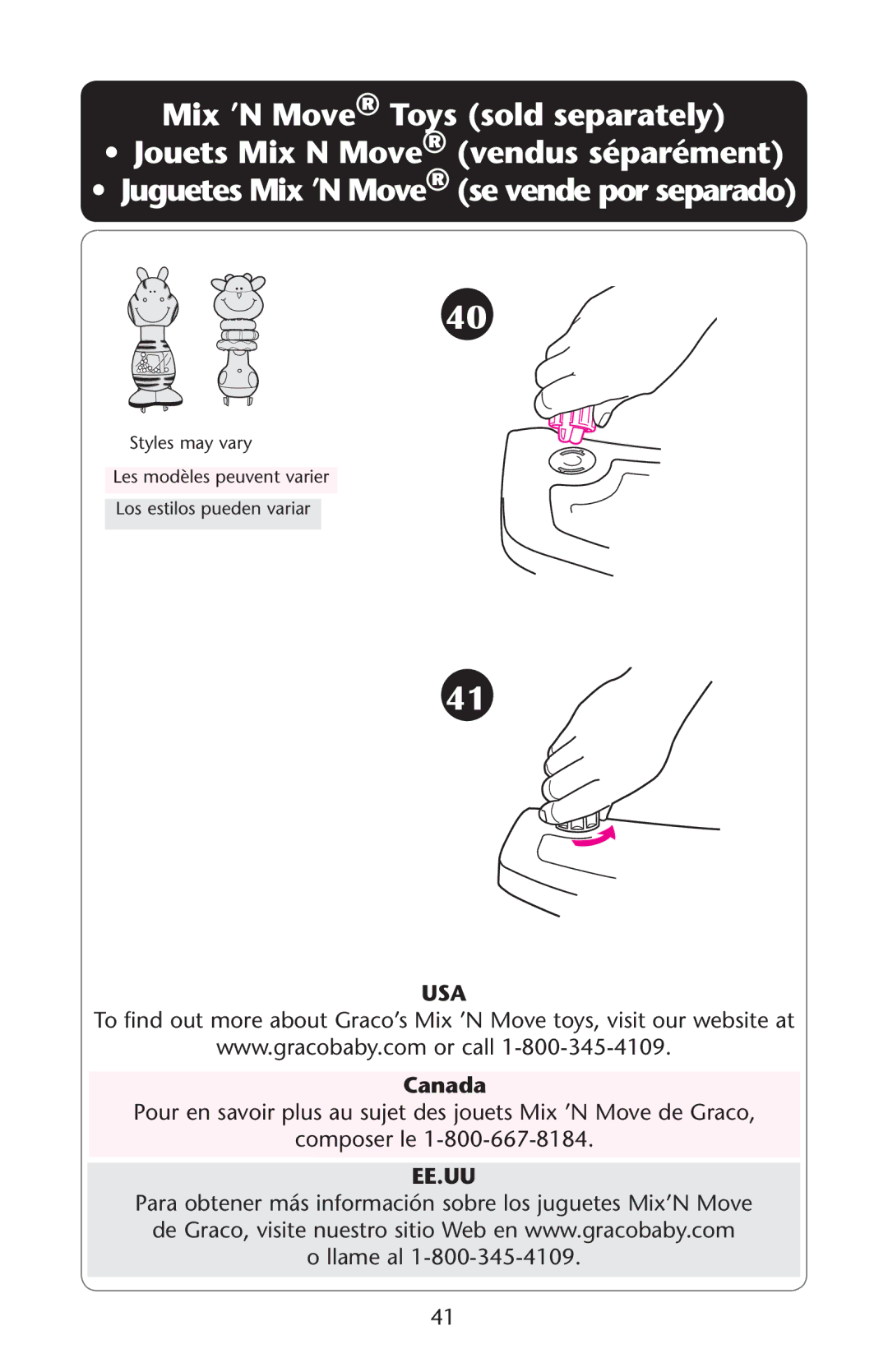 Graco PD162126B owner manual Usa, Ee.Uu 