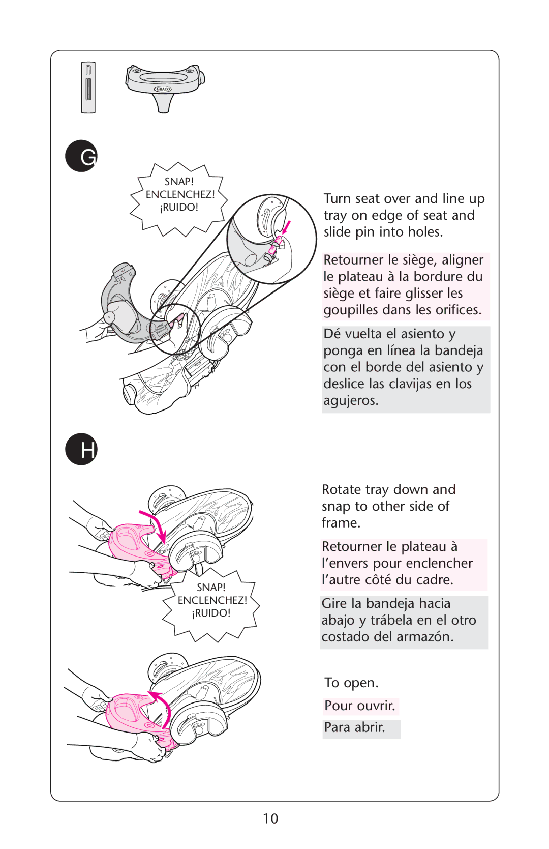 Graco PD162173B owner manual Snap Enclenchez ¡RUIDO 