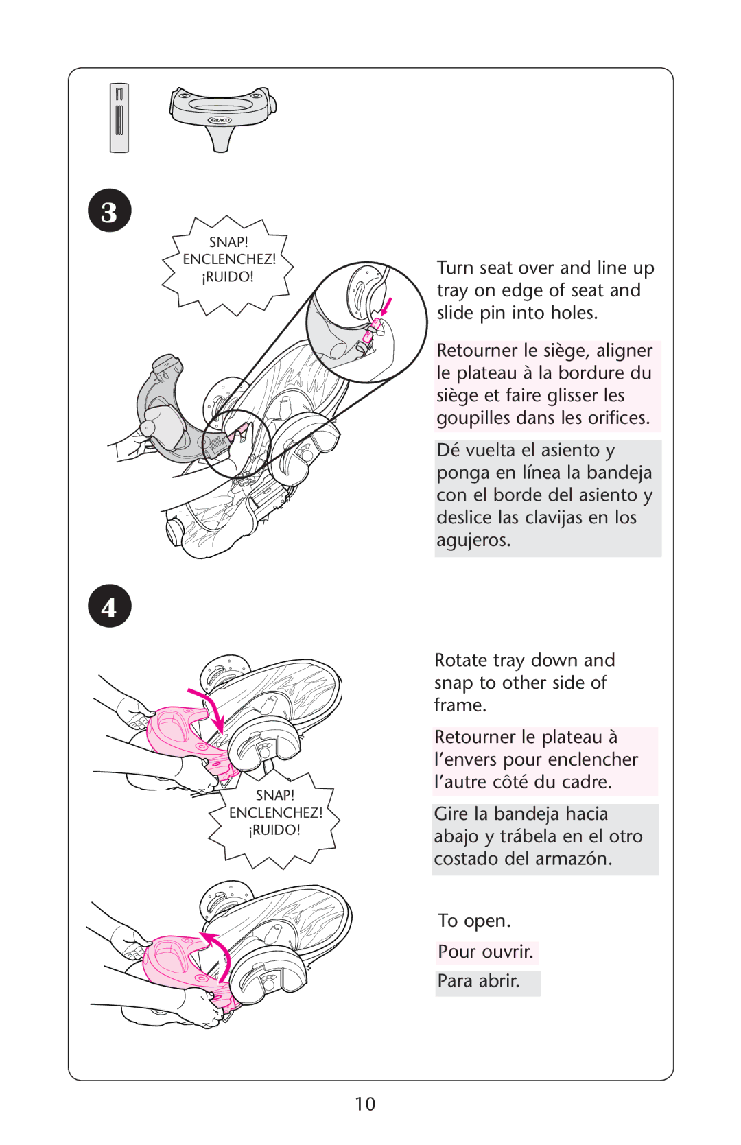 Graco PD162286B owner manual Snap Enclenchez ¡RUIDO 