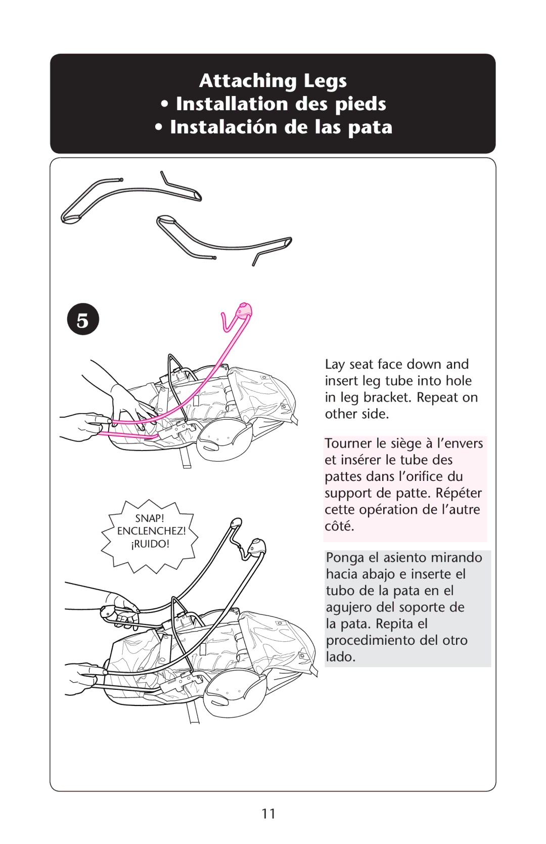 Graco PD162286B owner manual Snap Enclenchez ¡RUIDO 