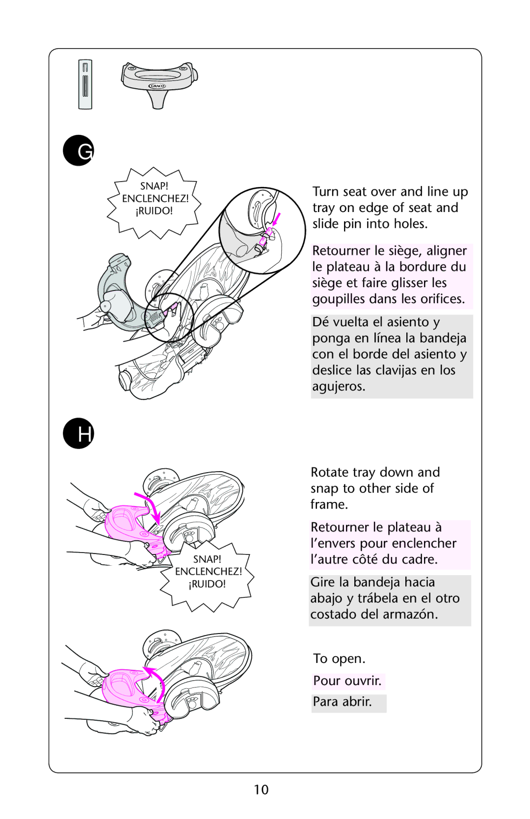 Graco PD162302B owner manual Snap Enclenchez ¡RUIDO 