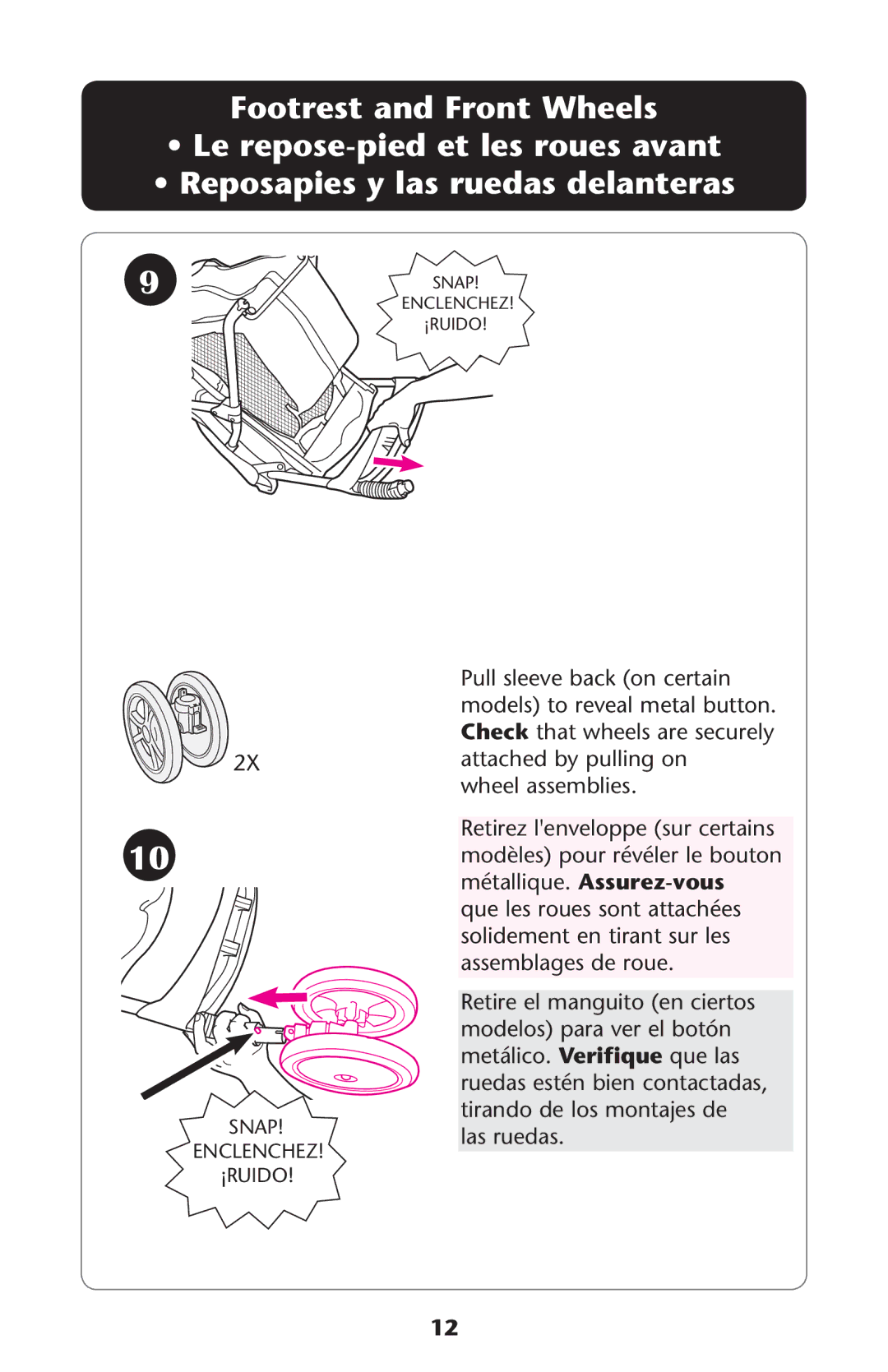 Graco PD162492A owner manual Snap Enclenchez ¡RUIDO 