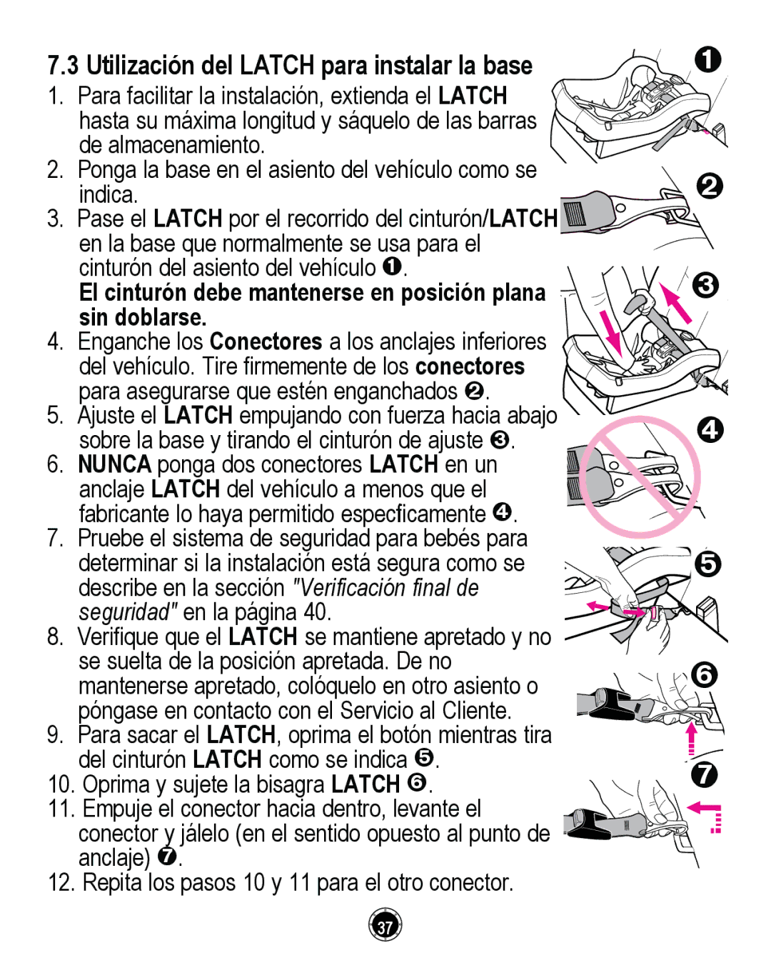 Graco PD162492A owner manual 8WLOLDFLyQGHO/$7&+SDUDLQVWDODUODEDVH, VlqGreoduvh 