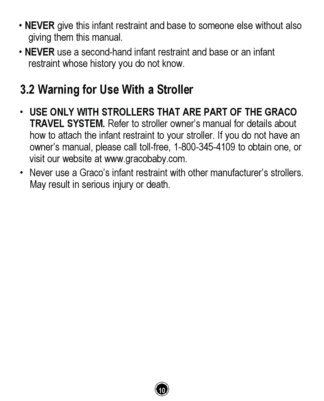 Graco PD162492A owner manual DUQLQJIRU8VHLWKD6WUROOHU 