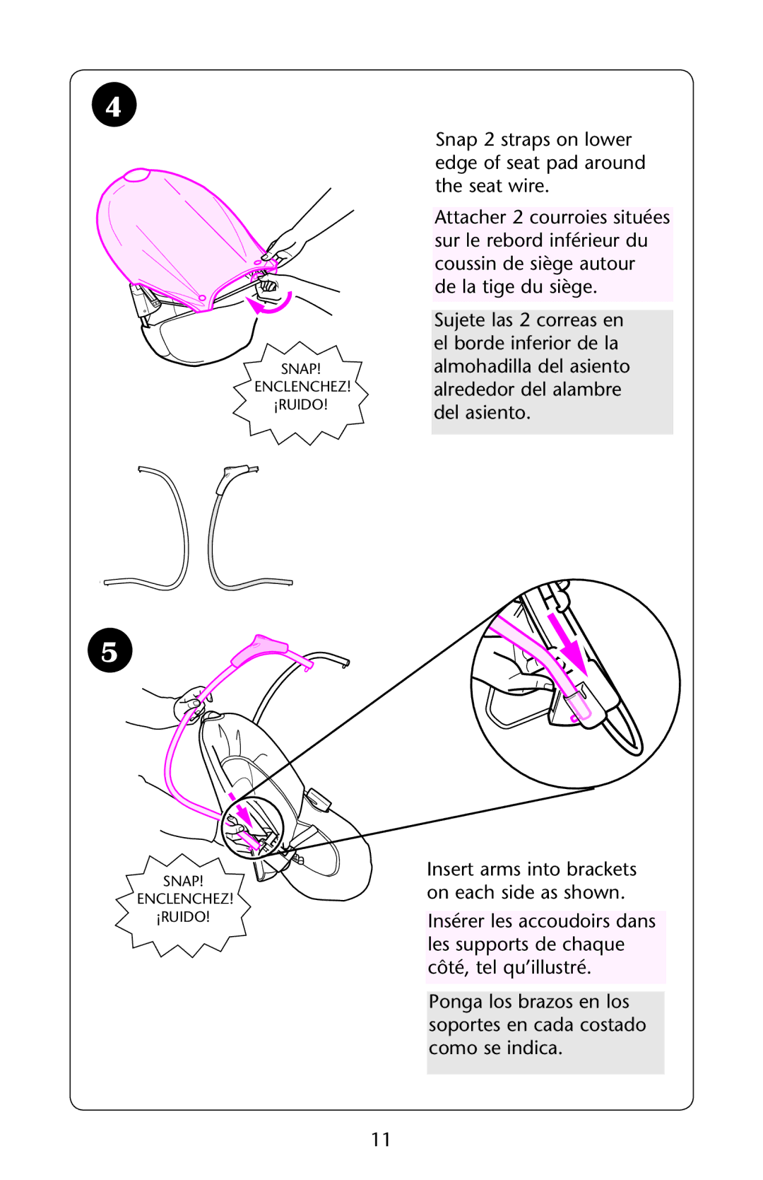 Graco PD162824A owner manual Snap Enclenchez ¡RUIDO 