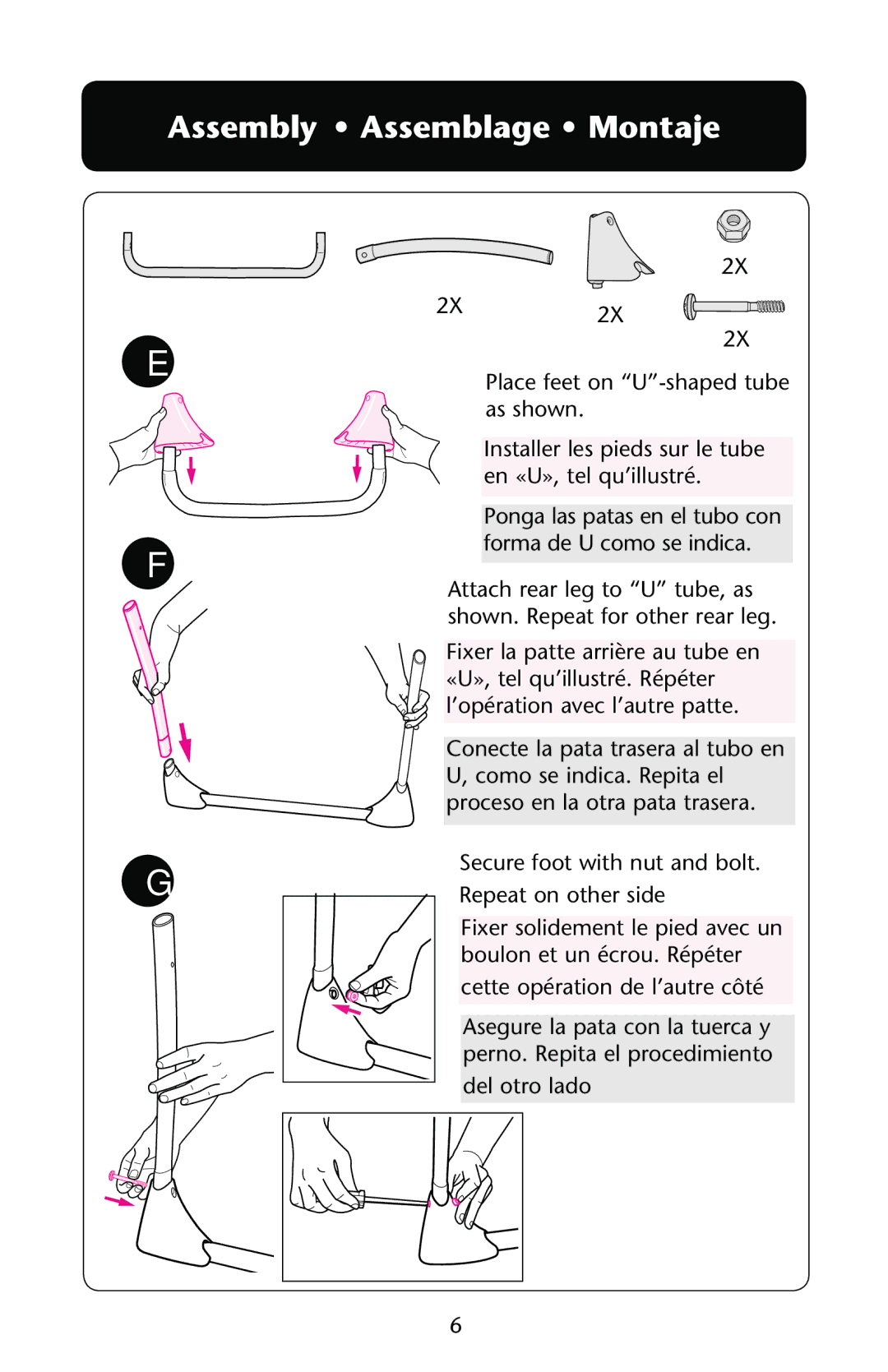 Graco PD162884A owner manual Assembly Assemblage Montaje 