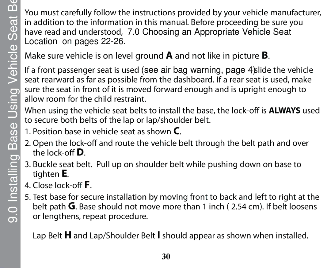 Graco PD163434A owner manual Installing Base Using Vehicle Seat Belt 