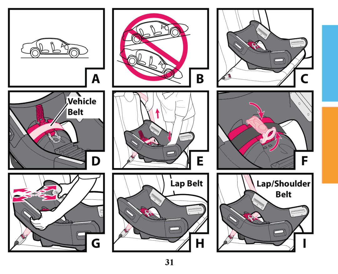 Graco PD163434A owner manual Vehicle, Lap Belt 