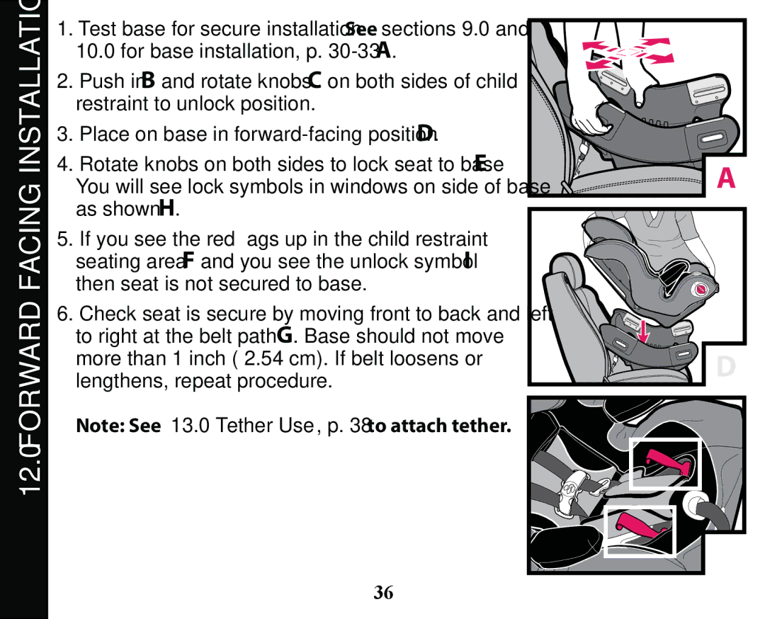 Graco PD163434A owner manual FORWARD-FACING Installation 