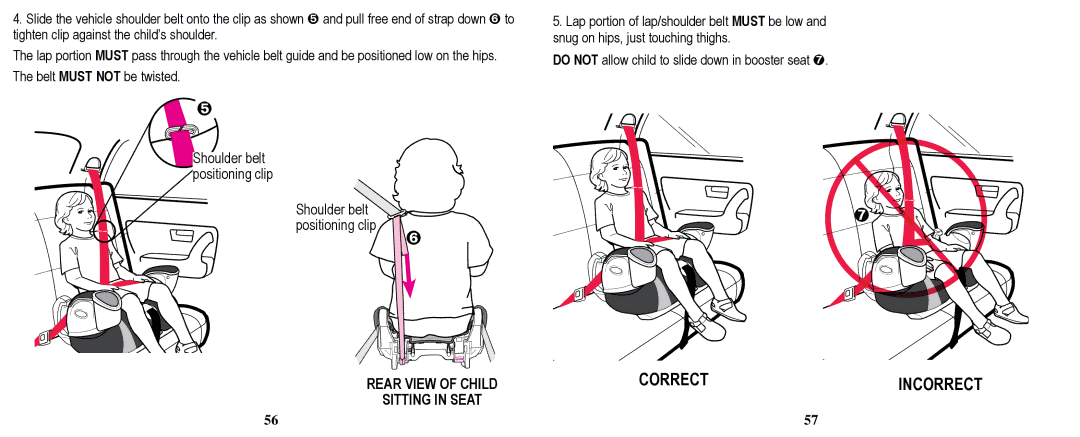 Graco PD169096A owner manual Correct Incorrect 