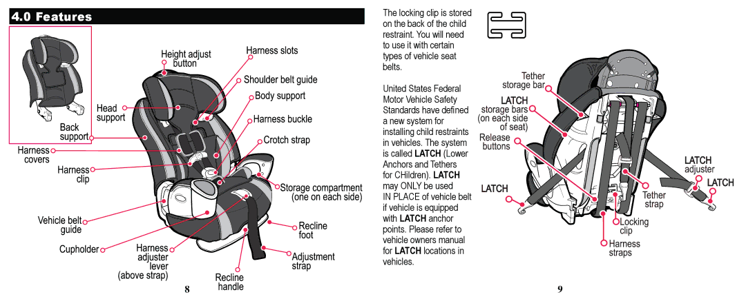 Graco PD169096A owner manual Features 