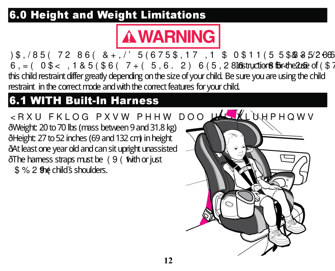 Graco PD171508A manual +HLJKWDQG HLJKW/L Lwdwlrqv,  ,7+%XLOW,Q+DUQHVV, RxuFklogPxvwPhhwDooUhtxluhphqwv 