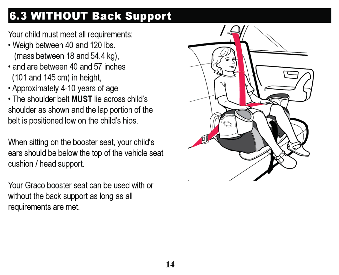 Graco PD171508A manual  ,7+287%DFN6XSSRUW, ‡DqgDuhEhwzhhqDqgLqfkhv, UhtxluhphqwvDuhPhw 