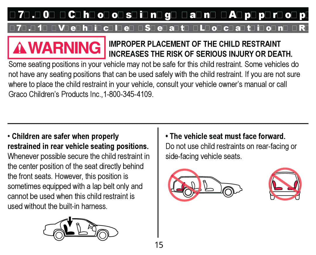 Graco PD171508A manual ‡&KloguhqDuhVdihuZkhqSurshuo\, XvhgZlwkrxwWkhExlowLqKduqhvv, VlghIdflqjYhklfohVhdwv 