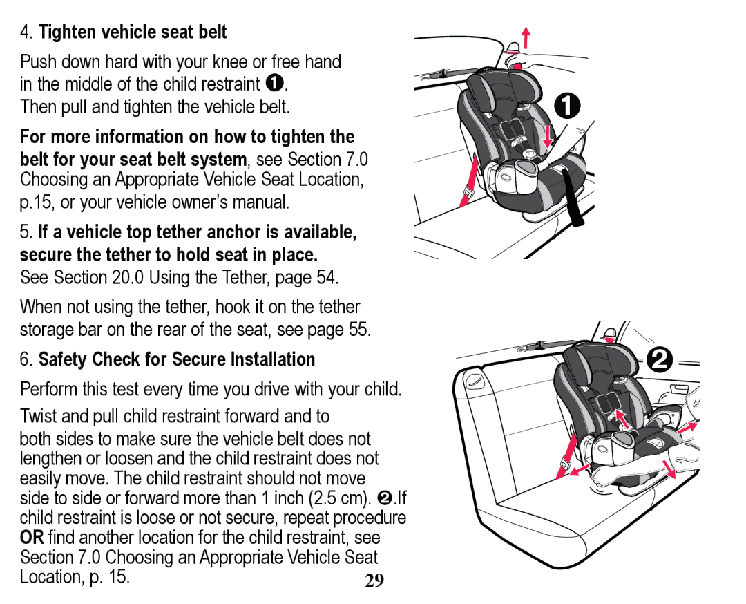 Graco PD171508A manual 7LJKWHQYHKLFOHVHDWEHOW, 6HH6HFWLRQ8VLQJWKH7HWKHUSDJH, RfdwlrqS 