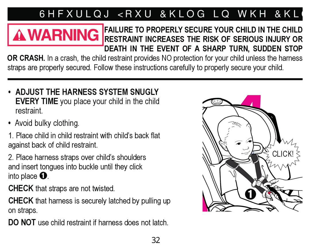 Graco PD171508A manual DjdlqvwEdfnRiFklogUhvwudlqw, +&.WkdwVwudsvDuhQrwWzlvwhg 