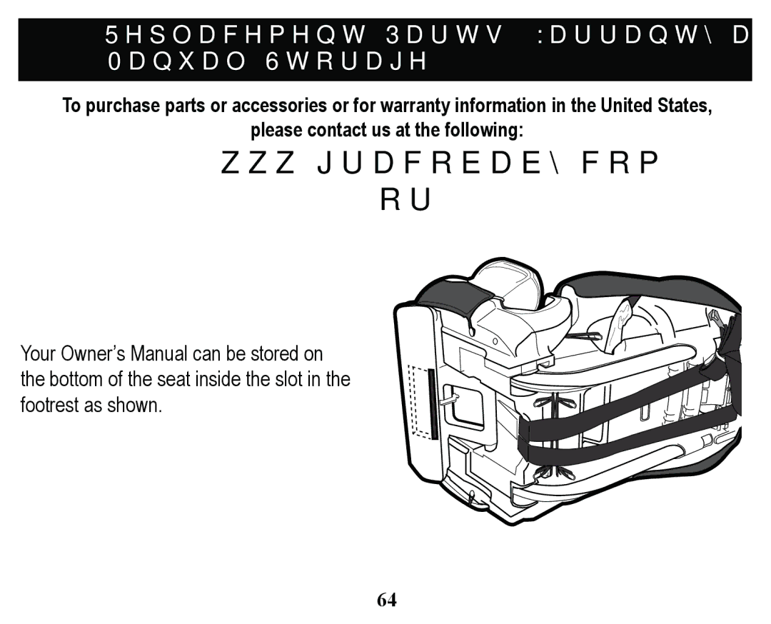 Graco PD171508A manual 0DQXDO6WRUDJH, SohdvhFrqwdfwXvDwWkhIroorzlqj 