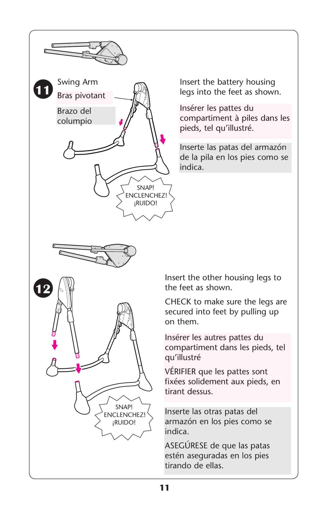 Graco PD171513B owner manual 3WINGI!RM RAS Pivotant 