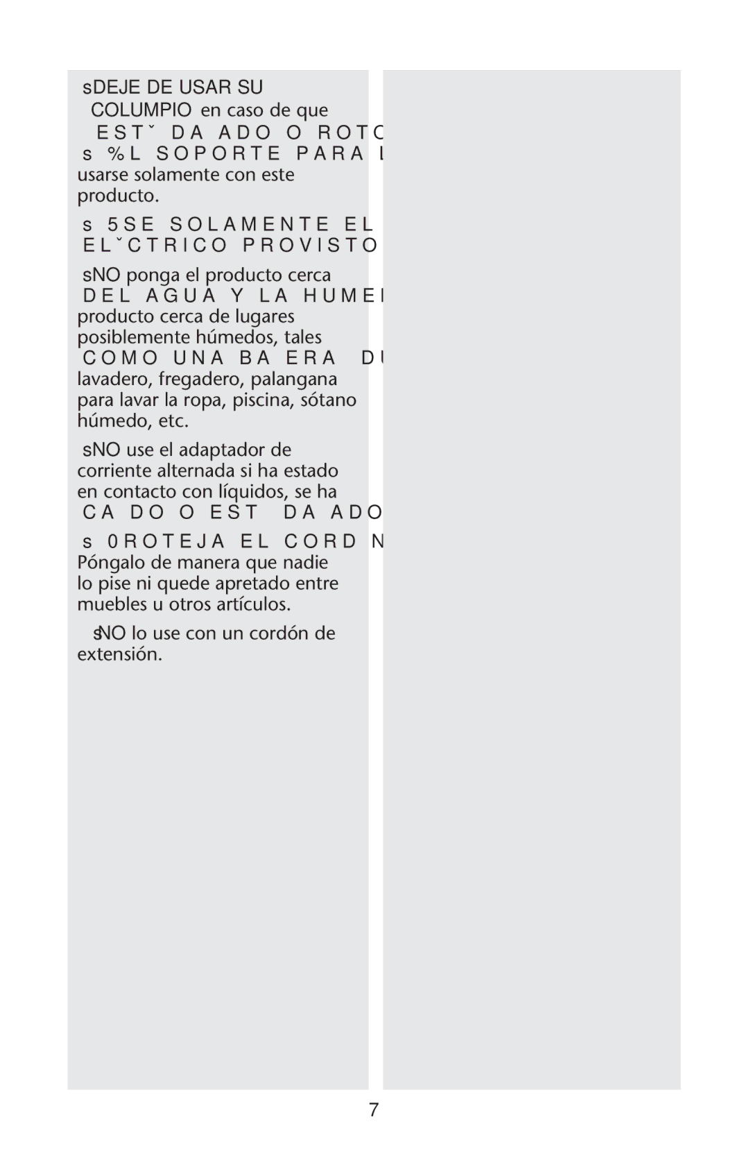 Graco PD172427C owner manual Deje DE Usar SU Columpio en caso de que, Estï DA×ADO OOROTO, SsNO ponga el producto cerca 