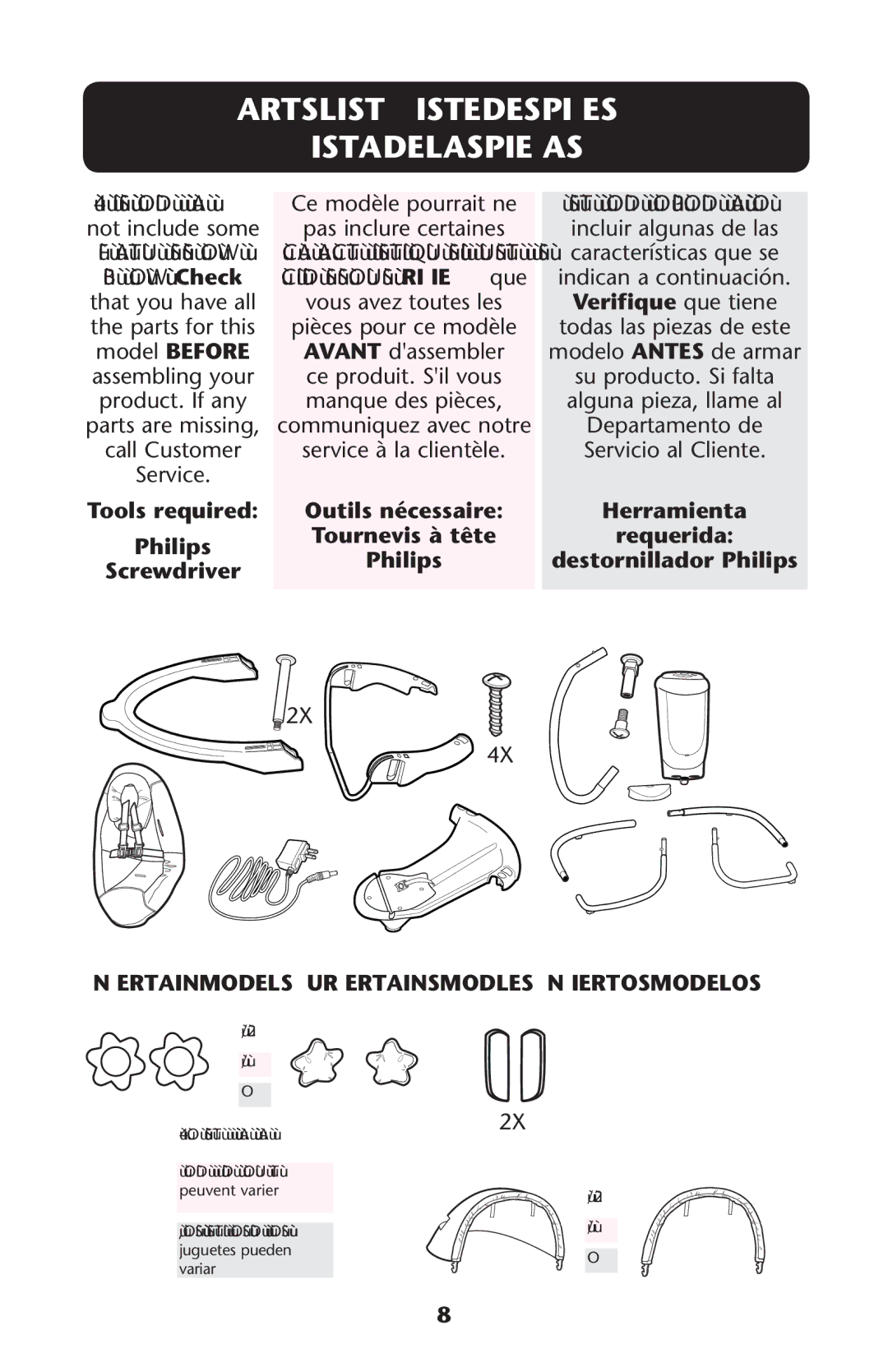 Graco PD172427C 11/11 owner manual 0ARTSRLIST ss ,ISTESDESEPIÒCES Ss ,ISTASDE Lasapiezas, Verifique que tiene 